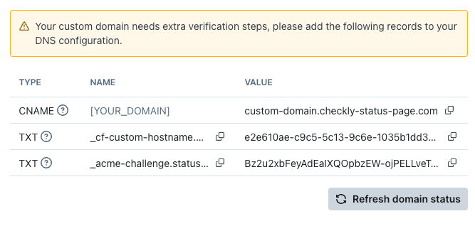 Custom domain CNAME configuration